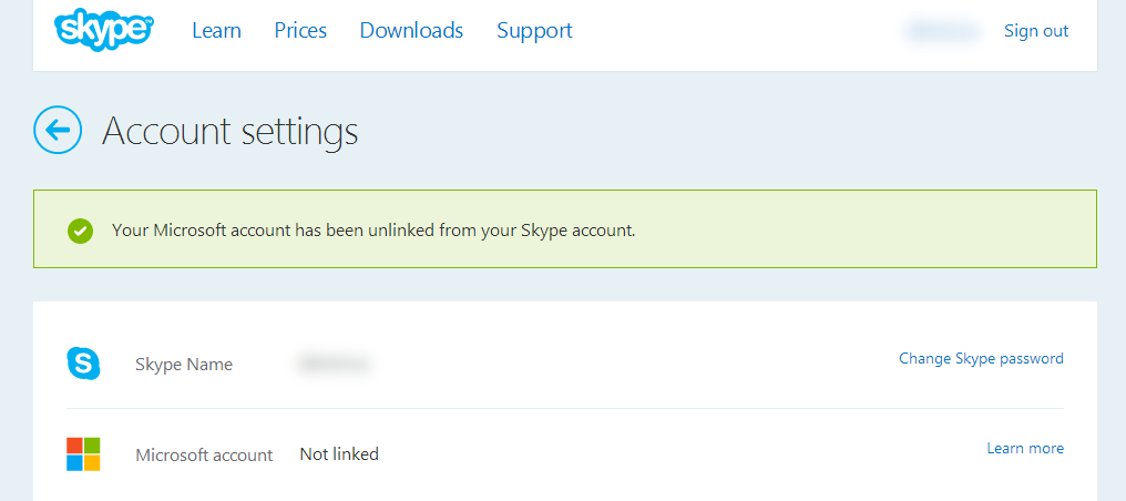 unlink skype account from windows mail